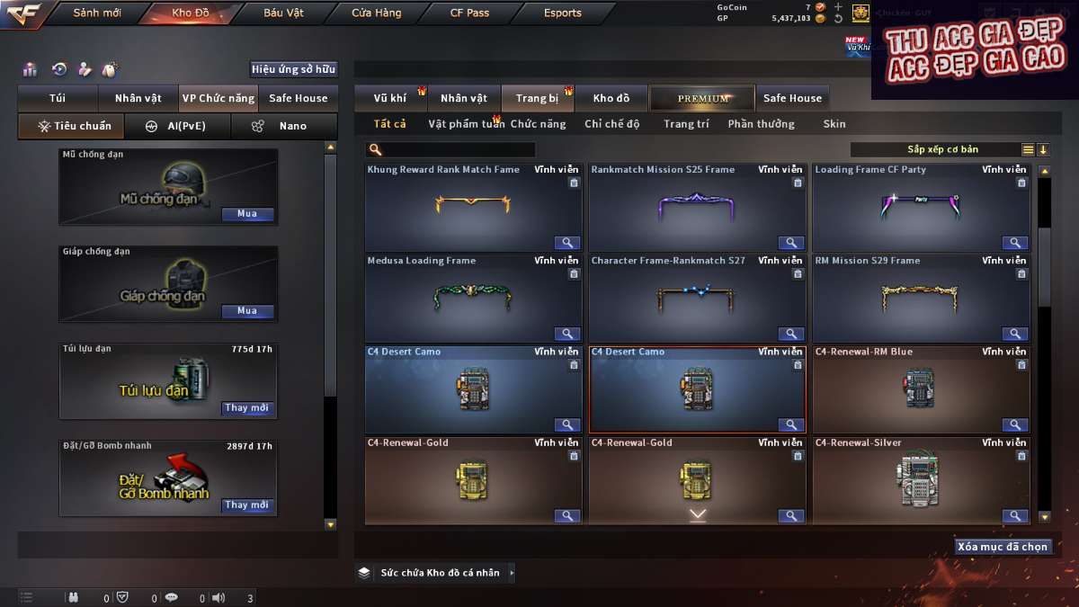 shop acc cf uy tin gia re